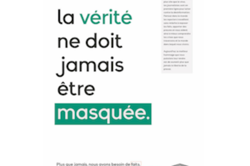 FRANCE : L'UNESCO porte la liberté de la presse en étendard et en campagne