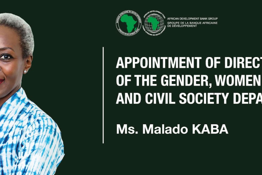AFRIQUE2050 : La Banque africaine de développement nomme Mme Malado Kaba Directrice du Département Genre, femmes et société civile